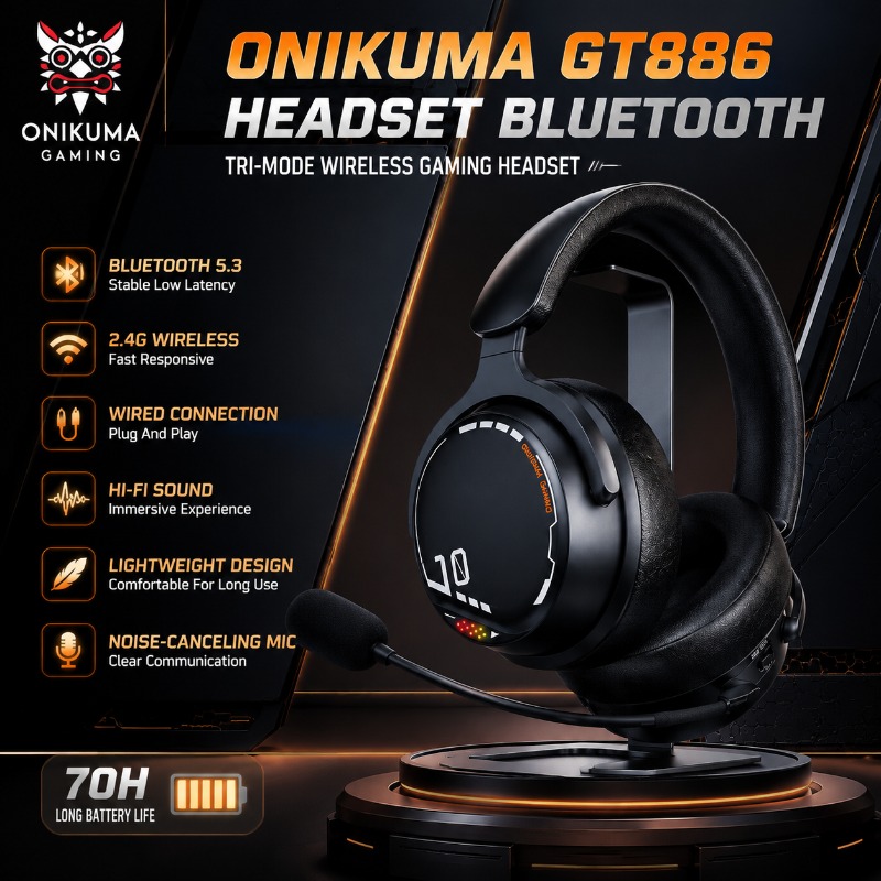Esports Gaming Monitor - سماعة ألعاب ONIKUMA GT886 ثلاثية الأوضاع
