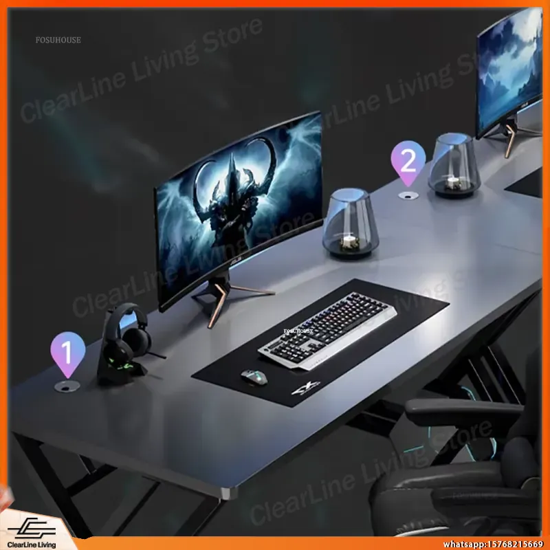 مكتب كمبيوتر مزدوج طويل للألعا - مراجعة Esports Gaming School وسعره
