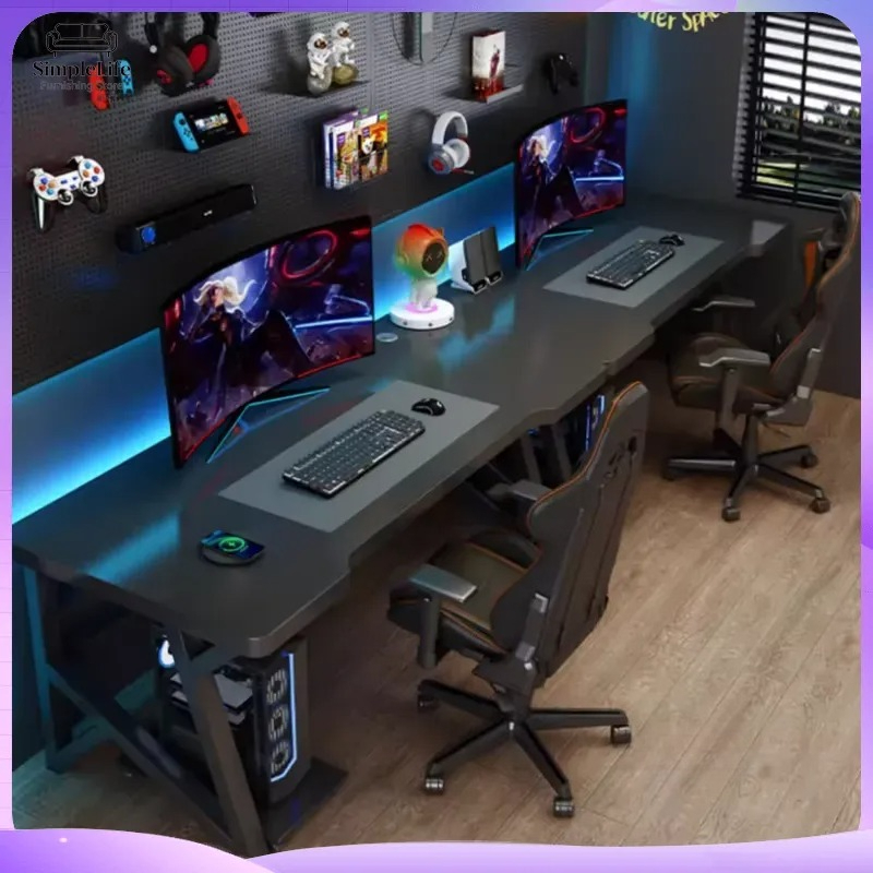 مكتب كمبيوتر مزدوج عصري للمنزل - مراجعة Esports Gaming School وسعره